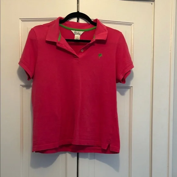 Lilly Pulitzer Pink Polo with Green Trim - Picture 1 of 3